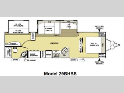 Floorplan - 2010 Forest River RV Salem 29BHBS