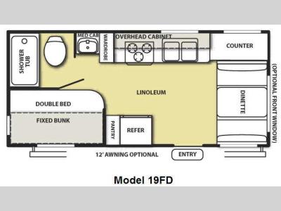 Floorplan - 2010 Forest River RV Salem 19FD