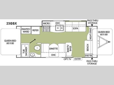 Floorplan - 2011 Coachmen RV Freedom Express LTZ 23GSX