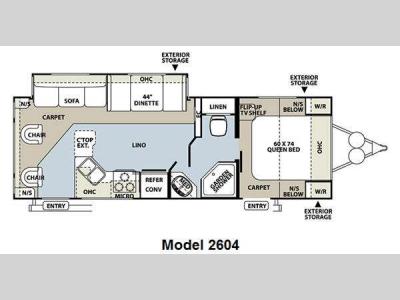 Floorplan - 2012 Forest River RV Rockwood Ultra Lite 2604