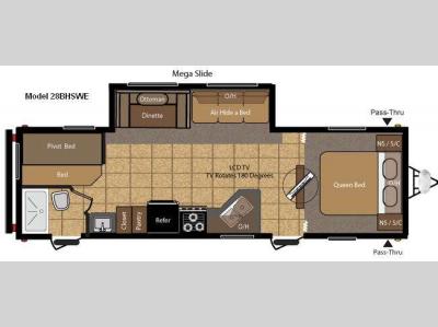 Floorplan - 2011 Keystone RV Hideout 28BHSWE