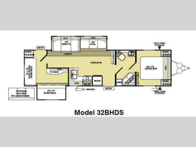 Floorplan - 2012 Forest River RV Salem 32BHDS
