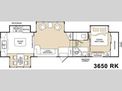 Floorplan - 2004 Keystone RV Montana 3650RK