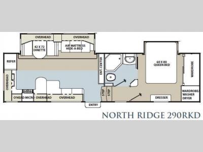 Floorplan - 2012 Coachmen RV North Ridge 290RKD