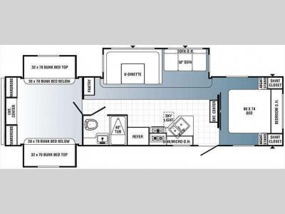 Floorplan - 2012 Palomino Puma 31-DBTS