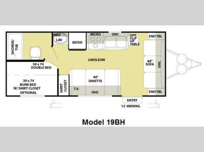 Floorplan - 2012 Forest River RV Wildwood 19BH