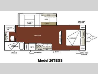 Floorplan - 2012 Forest River RV Wildwood 26TBSS