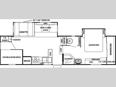 Floorplan - 2006 Forest River RV Cedar Creek Silverback 31 LBHBS