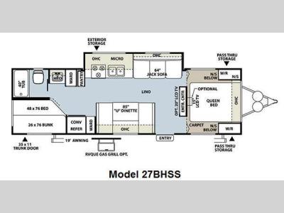 Floorplan - 2012 Forest River RV Flagstaff Super Lite 27BHSS