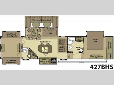 Floorplan - 2012 Open Range RV 427BHS