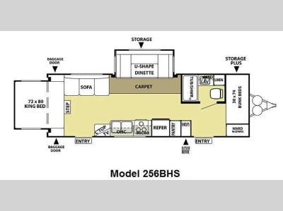 Floorplan - 2011 Forest River RV Salem Hemisphere Lite 256BHS