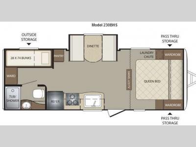 Floorplan - 2012 Keystone RV Bullet 230BHS