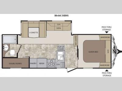Floorplan - 2012 Keystone RV Cougar X-Lite 26BHS