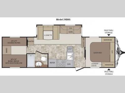 Floorplan - 2012 Keystone RV Cougar X-Lite 29BHS