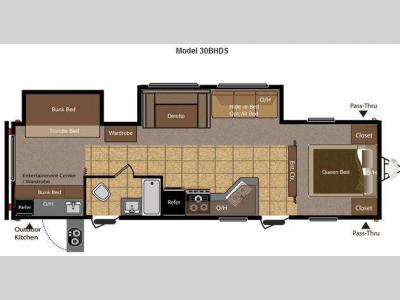 Floorplan - 2012 Keystone RV Hideout 30BHDS
