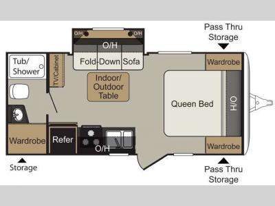 Floorplan - 2012 Keystone RV Passport Express SL 199ML
