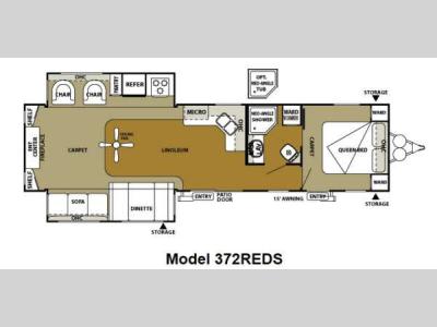 Floorplan - 2012 Forest River RV Wildwood DLX 372REDS