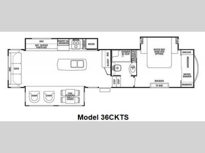 Floorplan - 2012 Forest River RV Cedar Creek 36CKTS