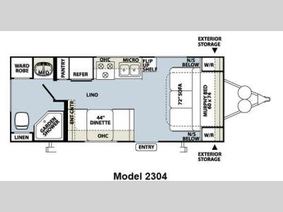 Floorplan - 2012 Forest River RV Rockwood Mini Lite 2304