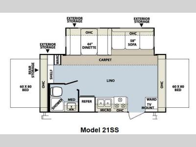 Floorplan - 2012 Forest River RV Rockwood Roo 21SS