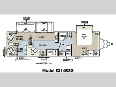 Floorplan - 2012 Forest River RV Rockwood Signature Ultra Lite 8314BSS