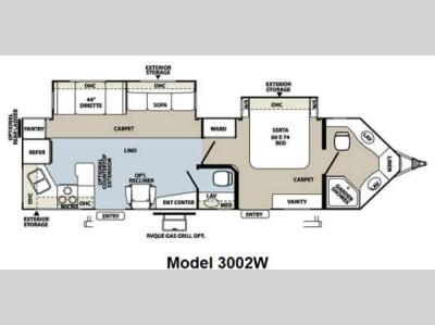 Floorplan - 2012 Forest River RV Rockwood Wind Jammer 3002W