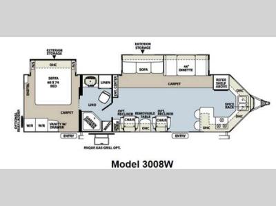 Floorplan - 2012 Forest River RV Rockwood Wind Jammer 3008W