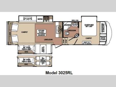 Floorplan - 2012 Forest River RV Blue Ridge 3025RL