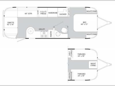 Floorplan - 2012 Airstream RV Flying Cloud 27FB