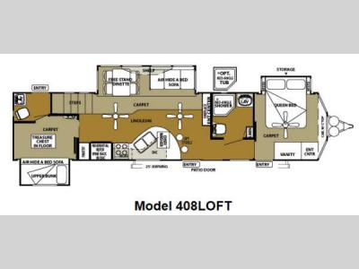 Floorplan - 2012 Forest River RV Wildwood Grand Lodge 408LOFT