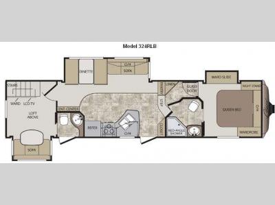 Floorplan - 2012 Keystone RV Cougar Half-Ton Series 324RLB