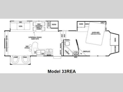 Floorplan - 2012 Forest River RV Cedar Creek Silverback 33REA