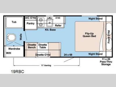 Floorplan - 2012 Gulf Stream RV Ameri Lite Super Lite 19 RBC