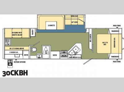 Floorplan - 2012 Shasta RVs Revere 30CKBH