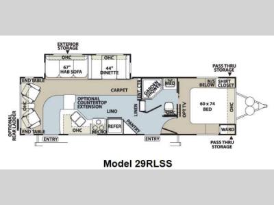Floorplan - 2012 Forest River RV Flagstaff Super Lite 29RLSS
