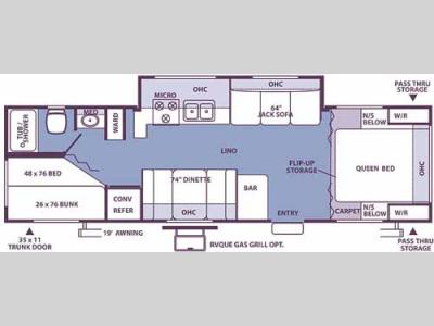 Floorplan - 2006 Forest River RV Flagstaff 27BHSS