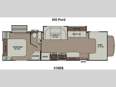 Floorplan - 2012 Coachmen RV Leprechaun 319DS Ford 450