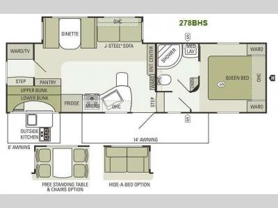 Floorplan - 2012 Starcraft  Travel Star 278BHS
