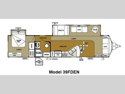 Floorplan - 2013 Forest River RV Wildwood DLX 39FDEN