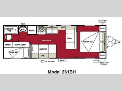 Floorplan - 2013 Forest River RV Wildwood X-Lite 261BHXL