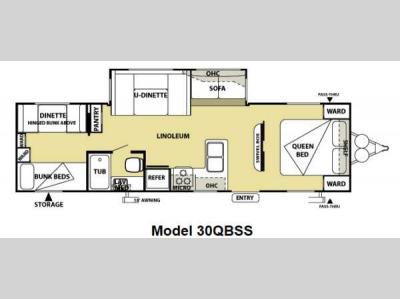 Floorplan - 2013 Forest River RV Salem 30QBSS