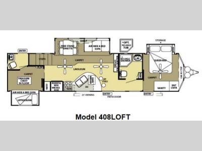 Floorplan - 2013 Forest River RV Salem Grand Villa 408LOFT