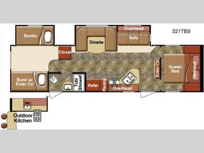 Floorplan - 2013 Gulf Stream RV Kingsport 321 TBS