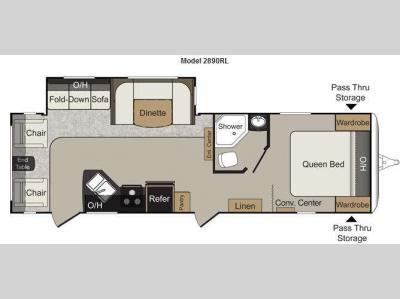 Floorplan - 2013 Keystone RV Passport 2890RL Grand Touring