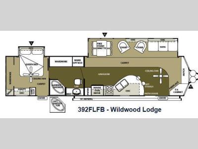 Floorplan - 2013 Forest River RV Wildwood Lodge 392FLFB Lodge