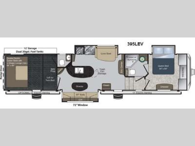 Floorplan - 2013 Keystone RV Raptor 395LEV