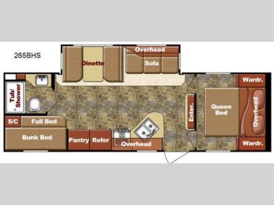 Floorplan - 2012 Gulf Stream RV Trailmaster 265 BHS