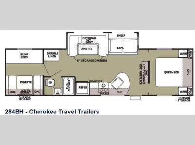 Floorplan - 2013 Forest River RV Cherokee 284BH
