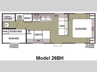 Floorplan - 2013 Forest River RV Cherokee Grey Wolf 26BH