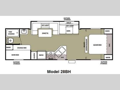 Floorplan - 2013 Forest River RV Cherokee Grey Wolf 28BH